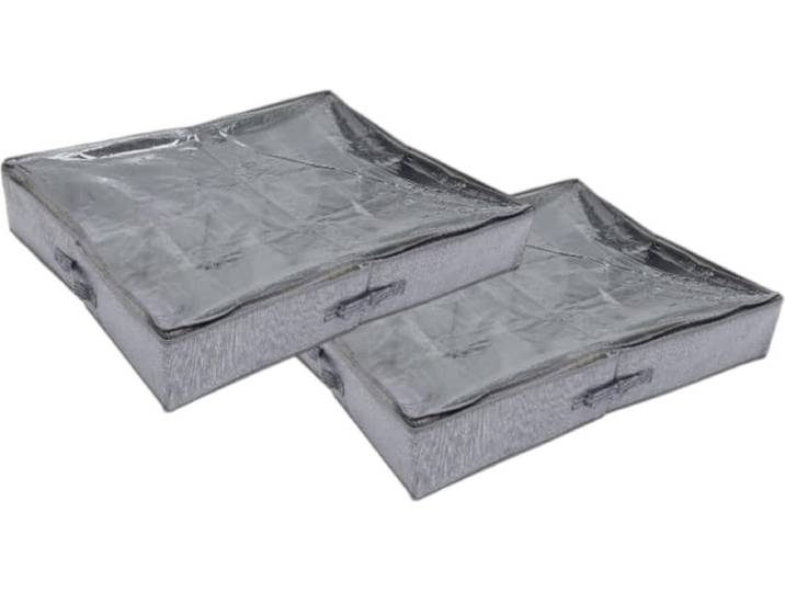 Schoenen Opbergtas Onderbed - 2 stuks - Licht Grijs - 16 paar Schoenen - Schoenen Organizer