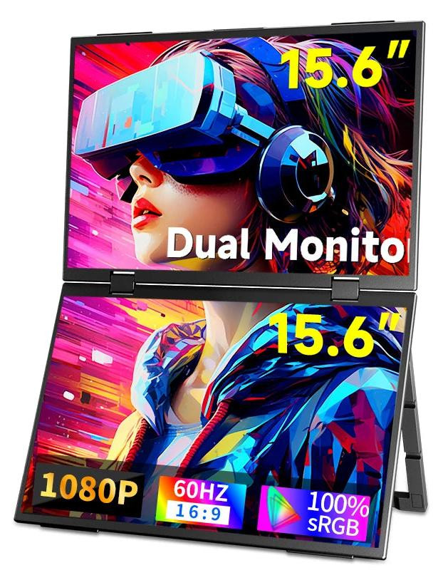 Selius Draagbare Monitor 15,6 Inch Full HD IPS Opvouwbaar