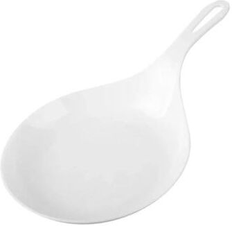 Uplifted Finds Korean Handheld Dish With Handle & Large Spoon Tray Serving Platter white