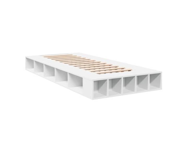 KTHLBRH Bettgestell weiß 75 x 190 cm aus mehrschichtigem Holz Mit Stauraum, Lattenrost, Bettkasten, für Schlafzimmer