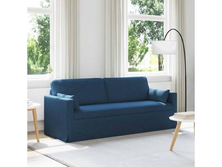ZQQLVOO Modulares Sofa Blau 198 x 78 x 80 cm Stoff Metallrahmen, Schaumstofffüllung, Armlehnen aus Holzwerkstoff, Wohnzimmer