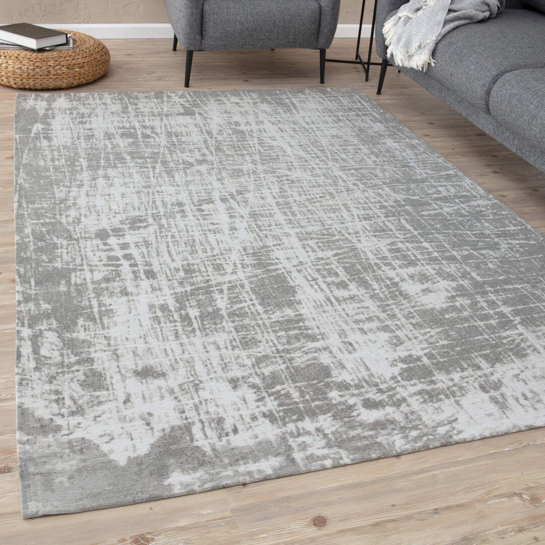 THE RUGS Carina Washable Rugs Striped Design in Grey Grey Rectangle 200 x 290cm