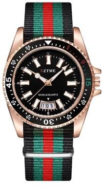 Uplift Essentials Nylon Strap Calendar Quartz Watch rose Black