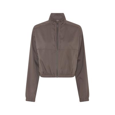 Windbreaker "Girlfriend Collective Miller Zip Up Track Jacket", Damen, Gr. M, falcon, 100% Polyester, GIRLFRIEND COLLECTIVE, unifarben, slim fit, amerikanischer Ausschnitt, Jacken Windbreaker