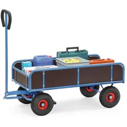 Handwagen 4122, 4 Räder mit Luftreifen, Tragkraft 500kg - blau