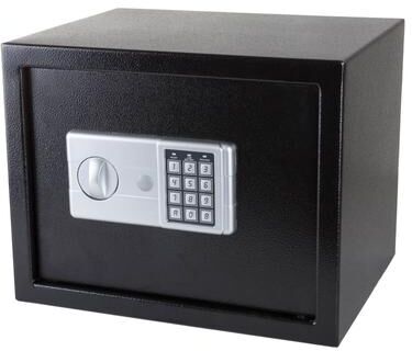 Fleming Supply Digital Safe - Compact Steel Money Security Box with Electronic Keypad and 2 Manual Override Keys - Large Strongbox by Stalwart