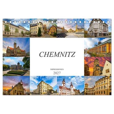 Chemnitz Impressionen (Tischkalender 2027 DIN A5 quer), CALVENDO Monatskalender