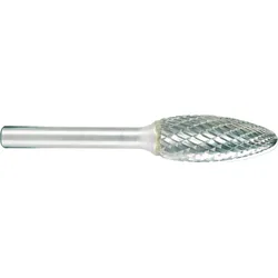 PROJAHN Hartmetallfräser, Form H Flamme d1 12.7 mm, Schaftd. 6.0 mm Kreuzverzahn...