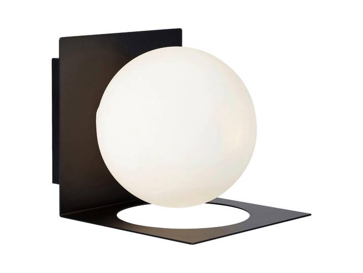 Markslöjd Wandleuchte Zenit, Opal, Schwarz, quadratisch, 13.5x13.5x16.2 cm, ohne Chemie, Lampen & Leuchten, Innenbeleuchtung, Spots & Strahler, Wandstrahler