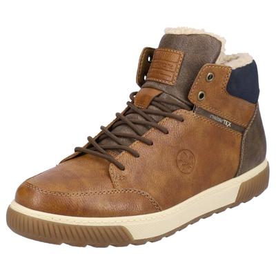 Winterboots RIEKER, Herren, Gr. 45, Warmfutter, braun (braun, kombiniert), Lederimitat, Schuhe Winterboots, mit wasserabweisender riekerTEX-Membran