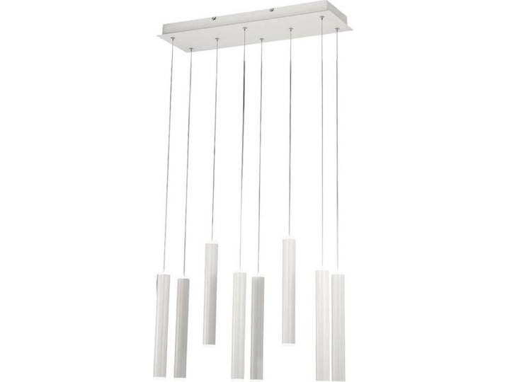 Fabas Luce Prado 8-flammige Pendelleuchte - 52W dimmbare LED - Mattweißes lineares Design