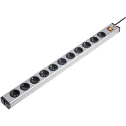 Ehmann, Steckdosenleiste, 0601x00112031 Steckdosenleiste mit Schalter 11fach Aluminium Schutzkontakt 1St. (11x, CEE 7/3, 1.50 m)
