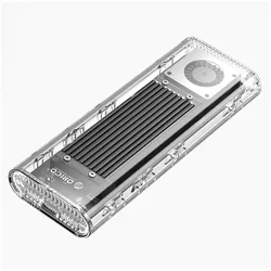 Orico TCM2-G20 M.2 NVME USB-C 3.2 20Gb/s Festplattenlaufwerk - Silber/Transparent (M.2), Festplattengehäuse, Silber, Transparent