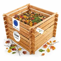 Holzkomposter natur 100x100cm Lärche für Garten Stecksystem langlebig