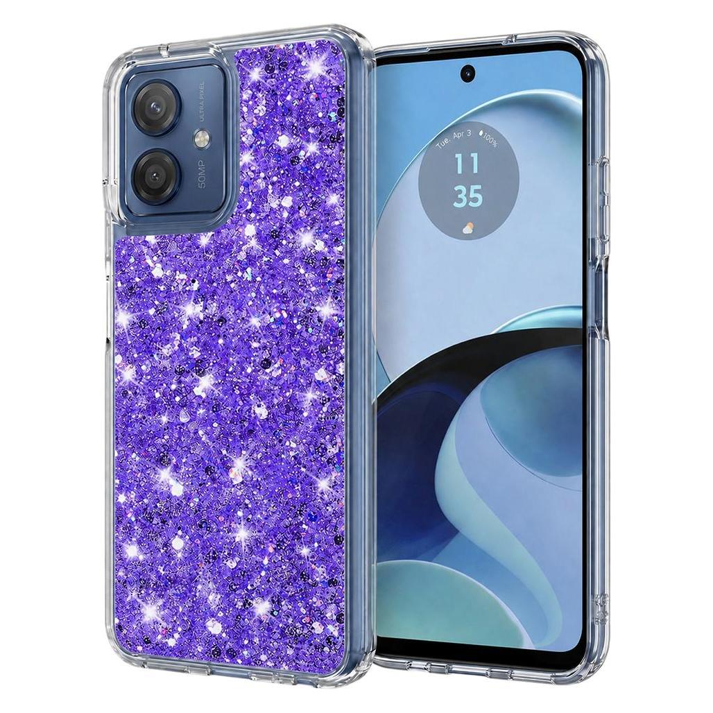 Techsuit - Sparkly Glitter - Motorola Moto G14 - Purple (Motorola Moto G14) (56348333)