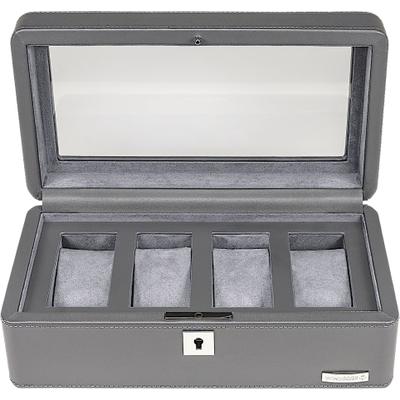 Uhrenbox WINDROSE "Tempora, 804020.07", grau, Aufbewahrungsboxen, Damen, Kunstleder, Aufbewahrung, Uhrenkasten, Ø max.40mm, Armbanduhr, Geschenkidee