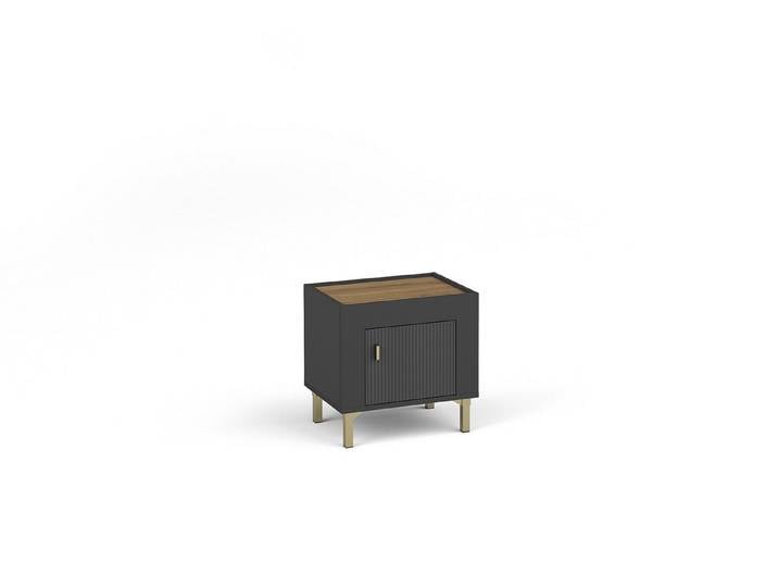Masseno Nachttisch ZELOS 48 cm Nachtschrank Schwarz