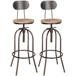 CLP 2er Set Barhocker Pino, Holz   Farbe: bronze