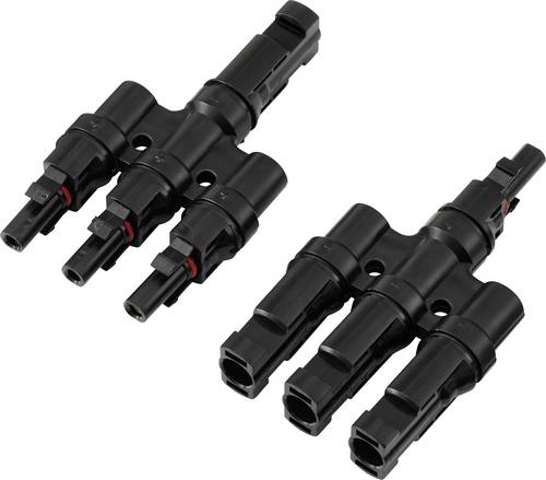TRU COMPONENTS 3 fach PV-Abzweigverbinder-Set TC-13805796 Schwarz Inhalt: 2St.