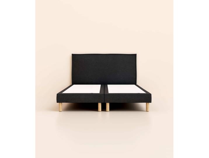 Lit tapissier 160x200 cm - Noir Anthracite - Tediber