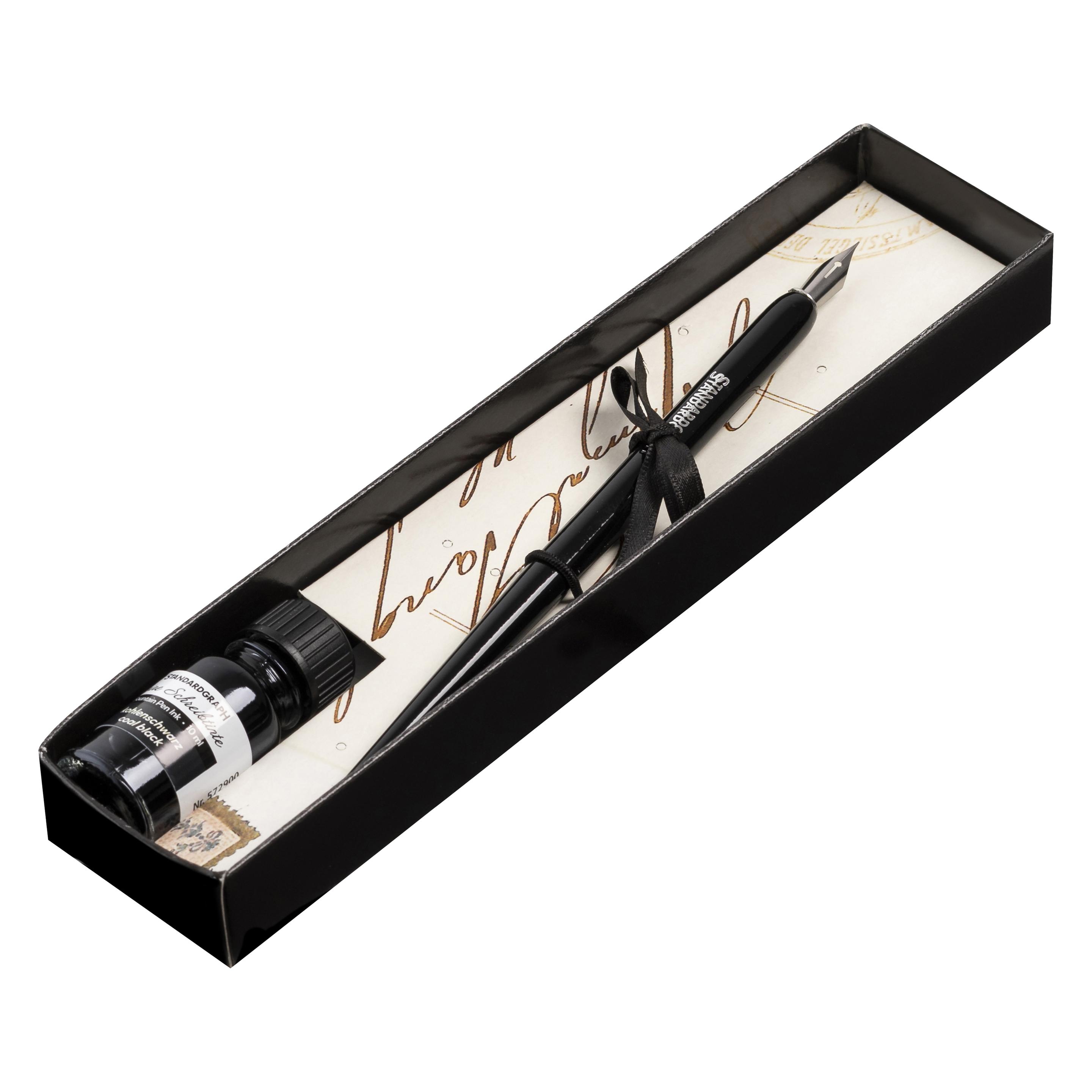 Standardgraph Kalligraphie-Set Simple Schwarz Federhalter + Tinte 10ml (ST-1202-01-SG)