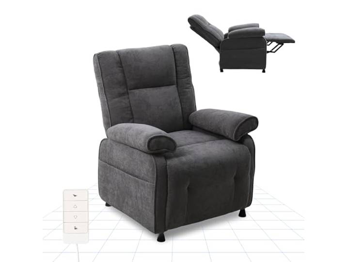 FLEXISPOT Elektrischer Relaxsessel mit Liegefunktion 105°–155°, zusätzliche Schnellbedienung für Aufrichten und Zurückstellen, extra Dicke Polsterung, belastbar bis 150 kg, X3(Dunkelgrau)
