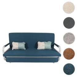 Schlafsofa HWC-M83, Schlafcouch Couch Sofa, Schlaffunktion Bettkasten Liegefläche, 190x185cm ~ Stoff/Textil dunkelblau