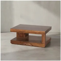 KADIMA DESIGN Sheesham Massivholz Couchtisch, 90x60 cm, Einzigartige Maserung, 30 kg Belastbar