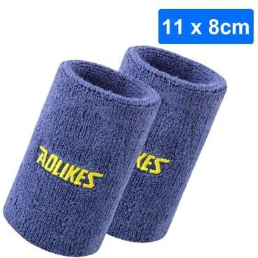Inspired Finds AOLIKES Moisture Wicking Sports Wrist Sweatbands For Men And Women navy Large (l)