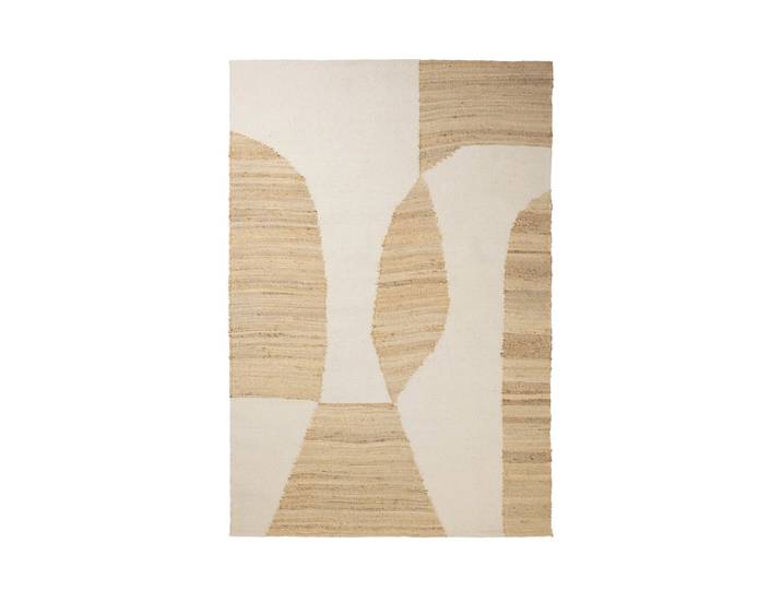 Broste Copenhagen - Lumi Teppich, 140 x 200 cm, weiss / natur