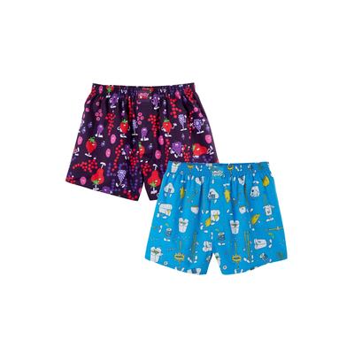 Boxershorts LOUSY LIVIN "Berry Lunch", Herren, Gr. S, blau, 100% Baumwolle, Unterhosen, mit buntem Design