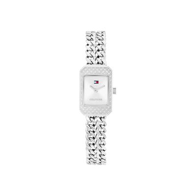 Quarzuhr TOMMY HILFIGER "SARAH", silber (edelstahlfarben, silberfarben, silberfarben), Armbanduhren, Damen, edelstahlfarben, Quarzuhr, Armbanduhr, Damenuhr, Edelstahlarmband, analog