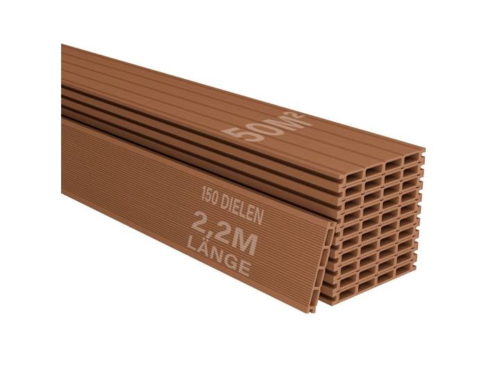 TERRASSENDIELEN WPC Teak 50 m²