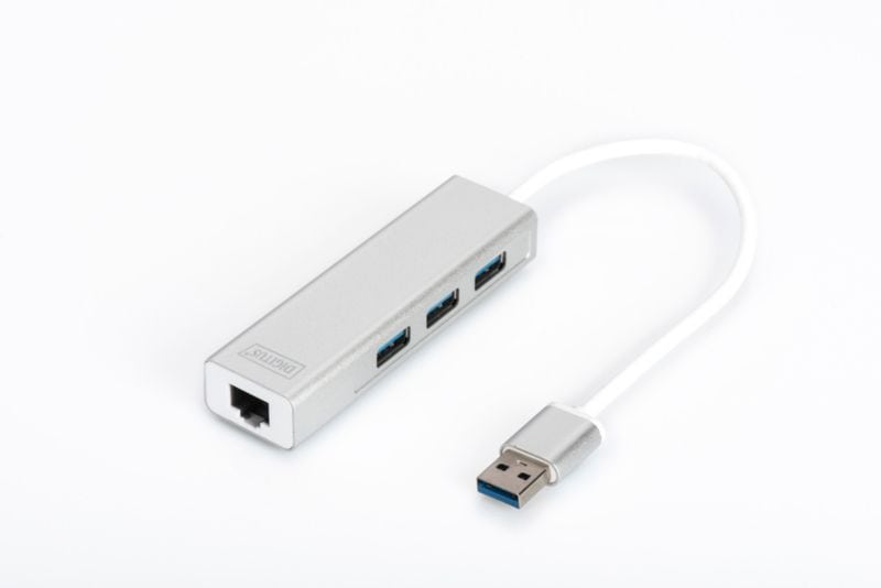 DIGITUS DA-70250-1 USB 3.0 3-Port Hub & Gigabit LAN-Adapter