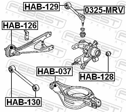 Febest Lagerung, Lenker Hab-130 Hinterachse Unten Für Honda Hyundai