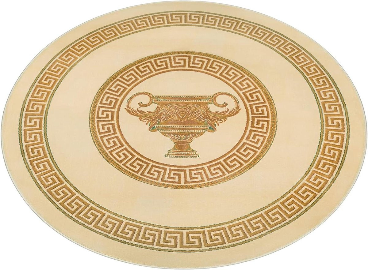 Rond Viscose Vloerkleed - Modern Design - Beige