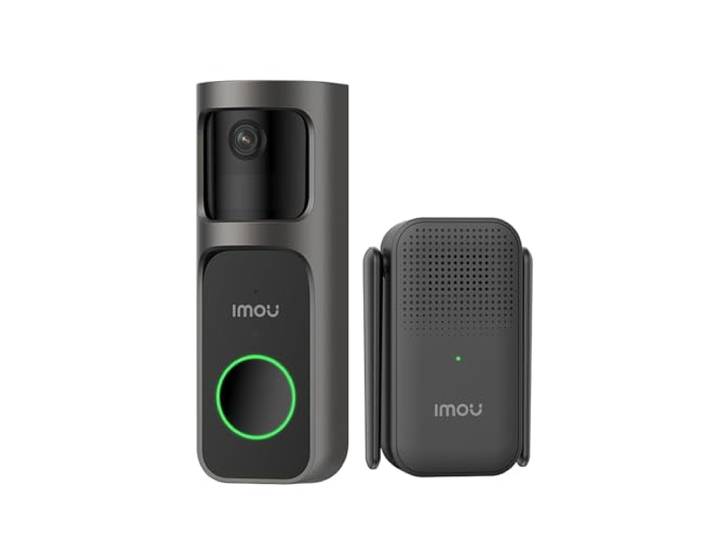Imou Video Timbre Set 30°Pan Lens Doorbell Cámara Inalámbrica Detección Humana Two-Way Talk Doorbell Sensor de Movimiento Con Timbre Resistente al Agua\, 120 días de duración de la batería