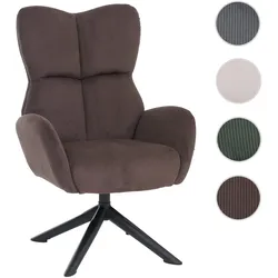 Loungesessel HWC-Q54, Cocktail-/Polster-/Relaxsessel Sessel Loungestuhl, drehbar Metall Cord (320g/m2) ~ dunkelbraun