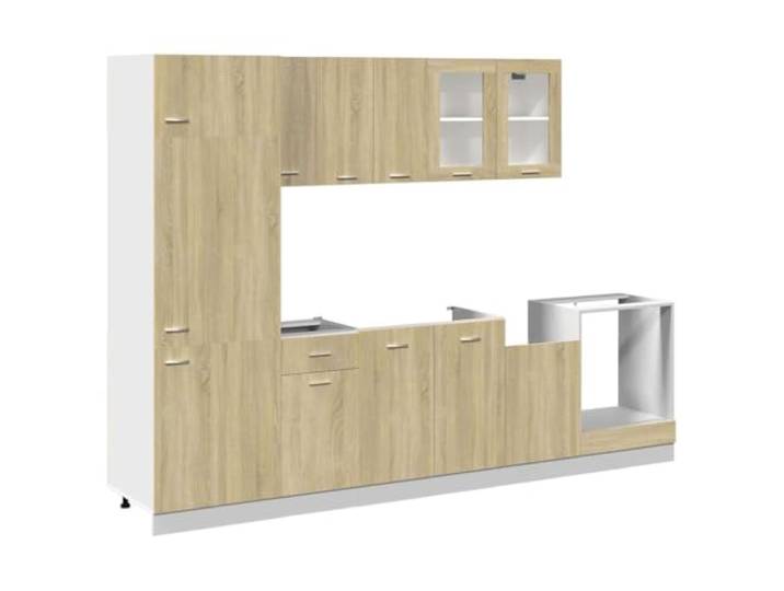 HKTMGDNG 8-tlg Küchenschrank-Set Lyon Sonoma-Eiche Küchenzeile Vielseitige Küchenzeile mit Hängeschränken und Unterschränken für maximale Ordnung in Küche und Essbereich.