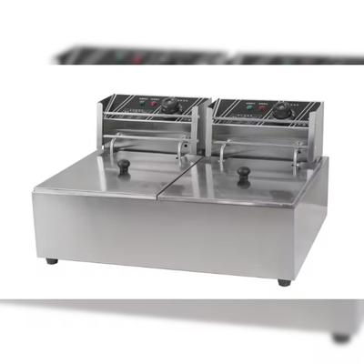 El fumi - 8 + 8 Liter-Industrie-Elektrofritteuse aus Edelstahl, mit großer Leistung
