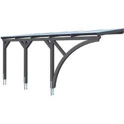 Skan Holz Wandanbau-Carport Eifel mit Einfahrtsbogen 300 x 541 cm-schiefergrau Holzcarport