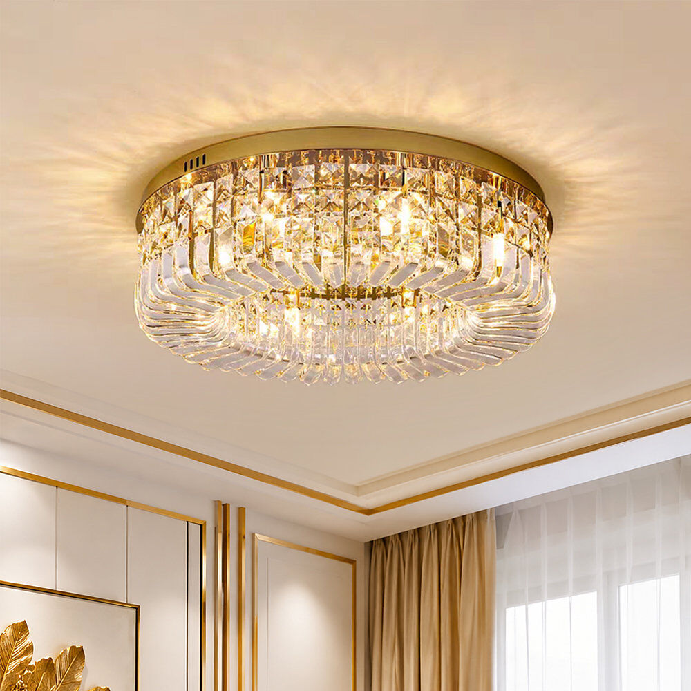 Pendantlightie Crystal Flush Mount Gold