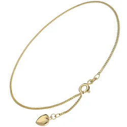 trendor 15291 Fußkettchen Gold 333 Fußkette mit Herz-Anhänger