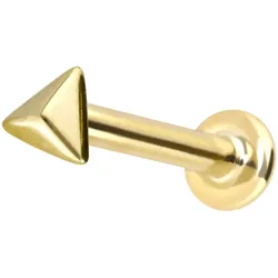 14 Karat Gold Labret mit Innengewinde PYRAMIDE