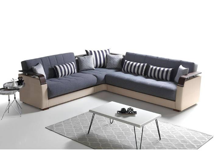 Xlmoebel Ecksofa Luxus-Ecksofa in Grau mit modernem Design und hohem Komfort, Ecksofa, Hergestellt in Europa
