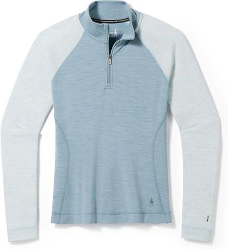 Smartwool Womens Thermal Merino Base Layer 1/4 Zip, Lead Heather