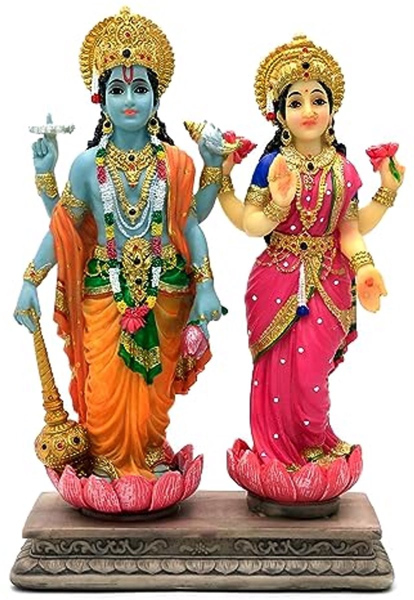 Lakshmi Narayan Beeld - Laxmi Narayan Sculptuur voor Diwali en Thuisdecoratie