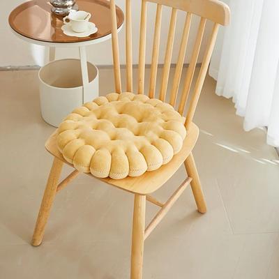 Inspired Living Cozy Biscuit Plush Cushion Chair Pad Soft Cookie Style Tatami Back Pillow For Decor & Comfort gold