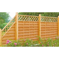 Holzzaun Rostock 90 x 180 auf 90 cm – Sichtschutzzaun aus Kiefer, Pinie – Zaunelement in waagerechter Flechtun – Sichtschutz für Garten