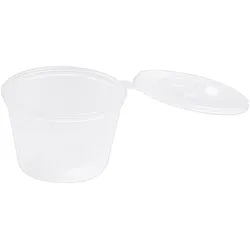100x Dressingbecher Saucenbecher mit anhängendem Deckel  60ml transparent aus PP